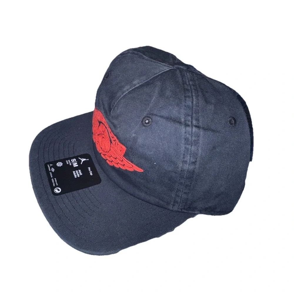 Air Jordan Wings Hat Men S-M Denim Washed Embroidered Jumpman Strap Back Cap New